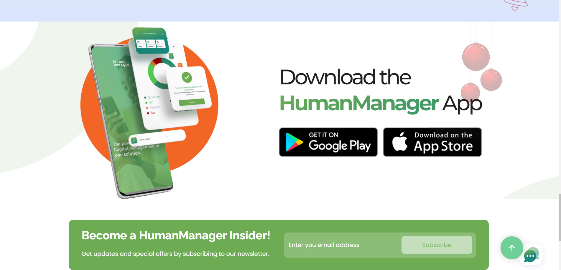 human manager mobile app section image
